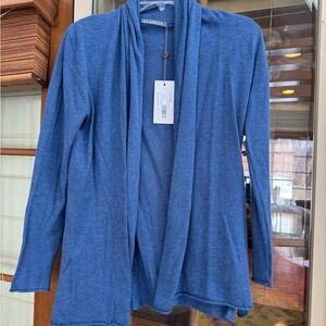 Elegant Blue Open-Front Cardigan